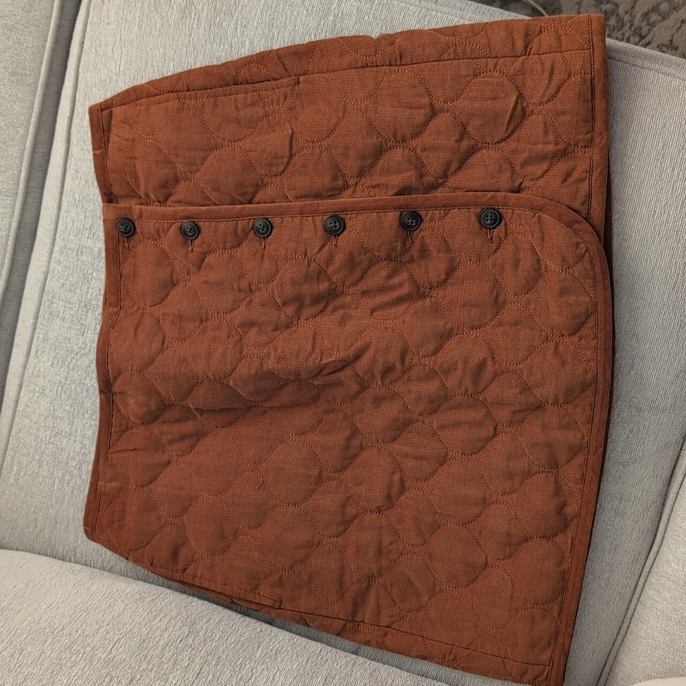 Madewell Corduroy Quilted Skirt in Warm Orange